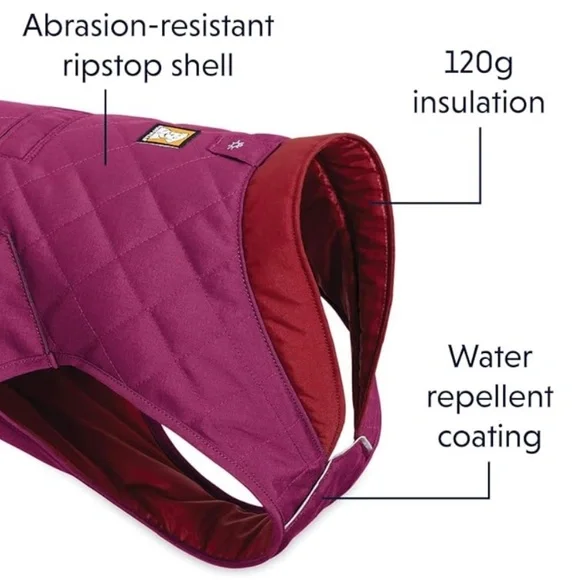 Ruffwear Stumptown Insulated, Reflective Cold Weather Jacket for Dogs, Larkspur - Picture 6 of 11